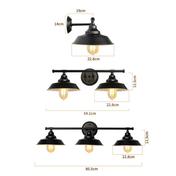 Bathroom Vanity Light 3 Light Wall Sconce Fixture Gooseneck Wall Mount Lamp （WH-VR-107）
