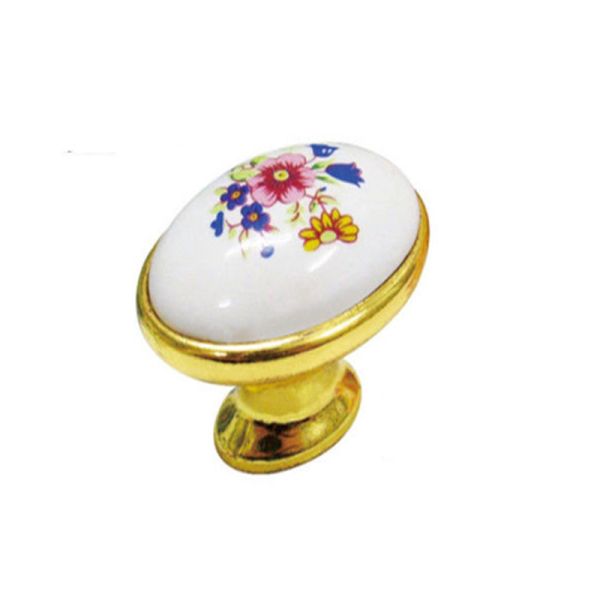 Kitchen Cupboard Door Knobs Ceramic Handles Antique Bronze Oval Porcelain Dresser Pulls