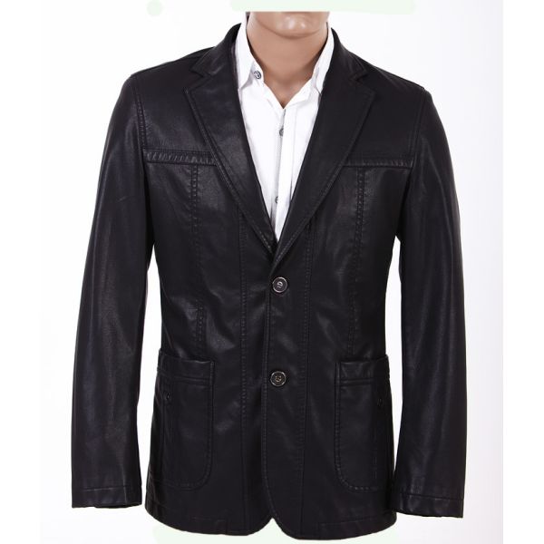 Wholesale Quality Comfortable Men, Black Stylish and Casual Mens Leather Blazers