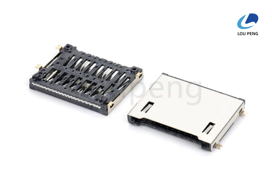 Tin Lead 100u Plating Secure Digital Holder Connector Featuring Card Detect Switch True Suitable for Embedded Systems and Devices
