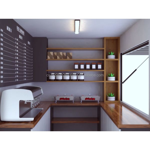 Boutique en acier préfabriquée de 10 pieds 20 pieds Container Kiosque Mobile Mini Bar pour cuisine et restaurant en plein air Boutique de design mobile