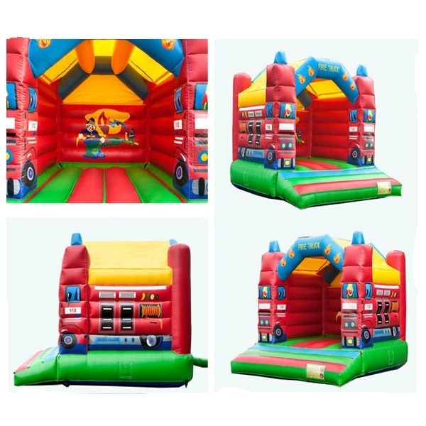 Fire truck PVC commercial bounce house combo for events inflatable bouncy house