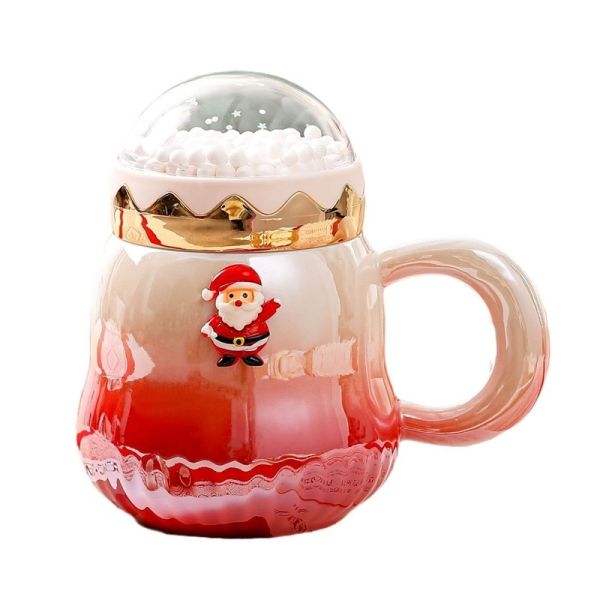 Gradient Color Christmas Ceramic Gift Boxed Mugs 2024 Delicacy Design 6.8cm*11cm 2 Colors