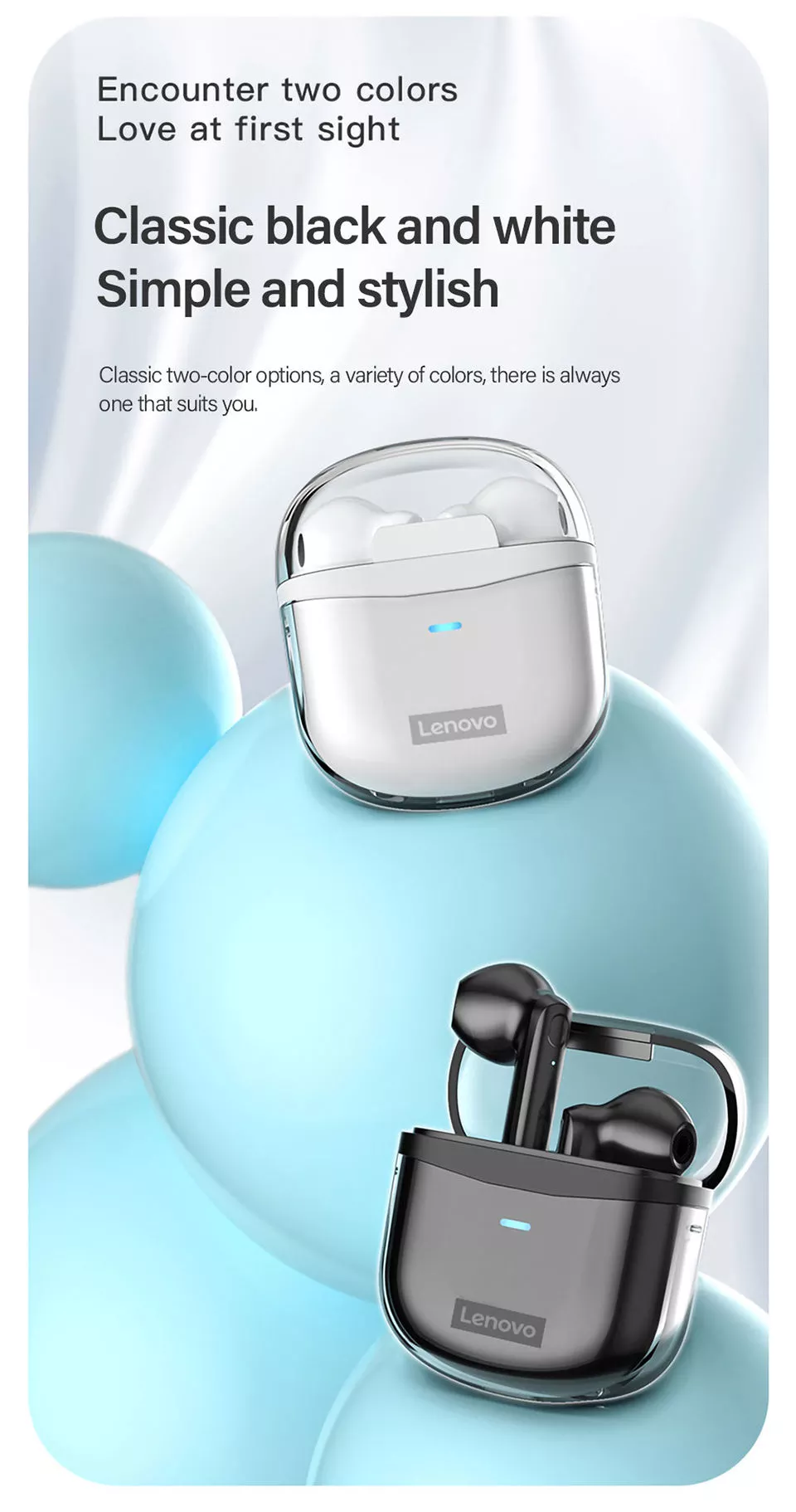 Thinkplus XT96 Lenovo TWS Wireless Earbuds HIFI 3D Stereo Headphones