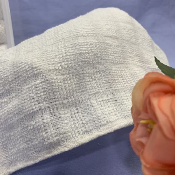 Cotton Checker Hand White Waffle Towels