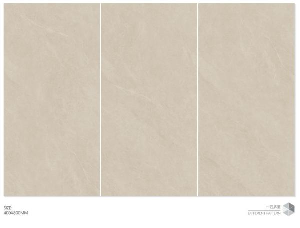 Carreaux beige stylés et mur intérieur résistant aux acides visage de bébé Carreaux en céramique vitrée 400x800mm pour la conception