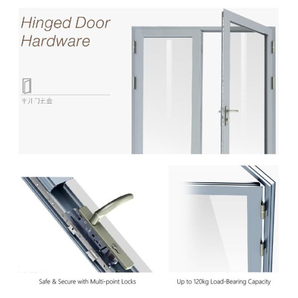 Aluminum Alloy Bifold Hinged Door Swing Open Way Dust Resistance frame glass door hinge frame door hinge
