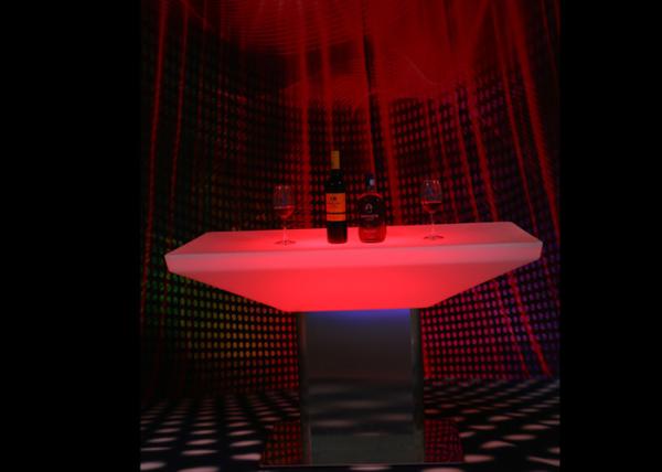 Glowing Illuminated Bar Tables 15 Colors Metal Stand 12 Months Warranty