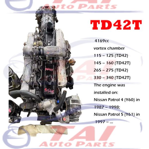 Used TD42 Nissan Diesel Engine 6 Cylinder With Turbo For Nissan Vehicles