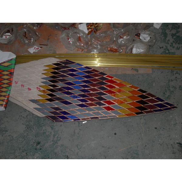 Toughened Bright Inlaid Clear 20mm Leaded Stained Glass Panels