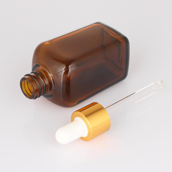 50ml Dropper Empty Serum Container Cosmetic Hair Oil Custom Logo Glass Serum Bottle