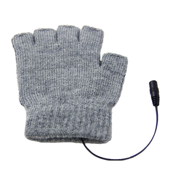 Women Men Electric Heating Gloves USB Thermal Grey Gloves For Sports Skiing