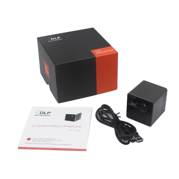 Portable HD DLP Projector Black Mini WIFI Projector / 1080p Smart Micro Projector