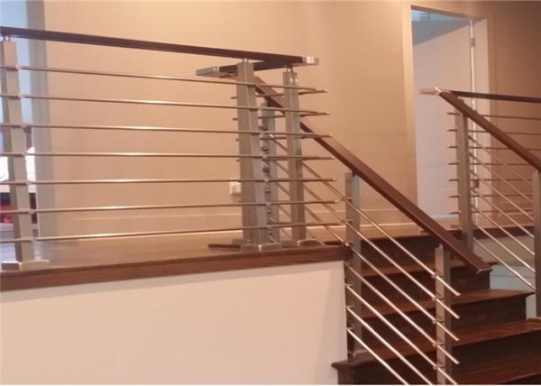 Home Safety Stainless Steel Rod Railing , Steel Railing Design For Balcony