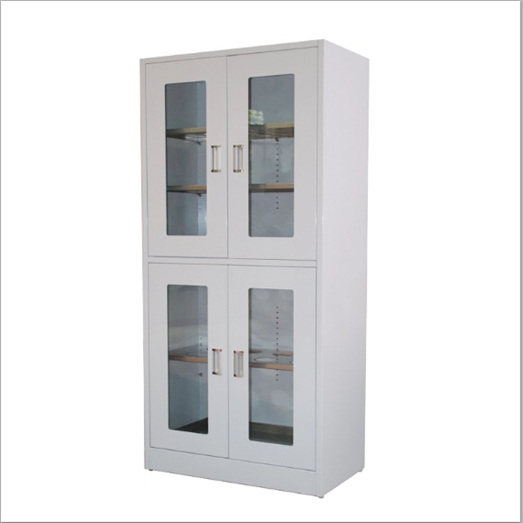 All Steel Medicine Storage Cabinet Heavy Duty Chemical Storage Cupboard With Glass Door