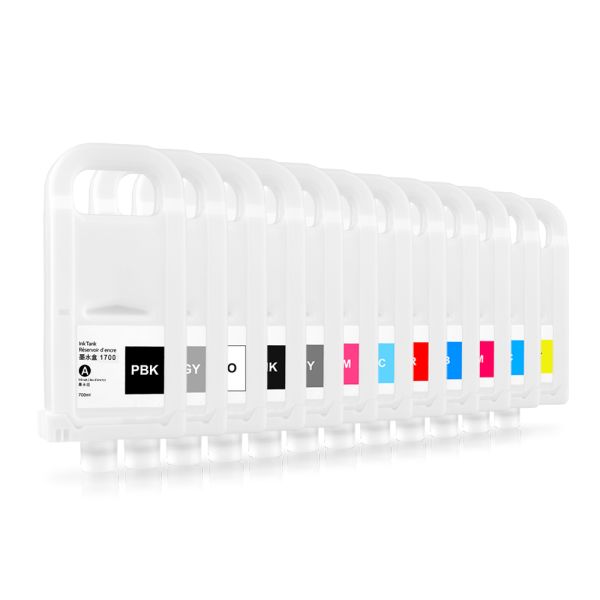 Betcolor PFI-1700 Continuous Feed Empty Refillable for Cartridge Compatible Pro4000/4100/2100/6100/2000 Printers Multi-Color
