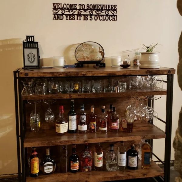 Modern Design Style Cabinet for Wine and Liquor Display in Living Room Organization