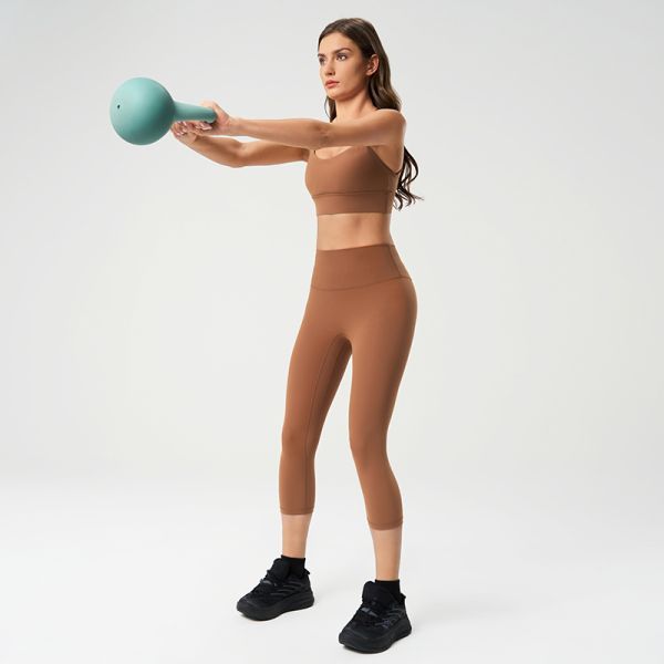 7/8 High Waisted Yoga Leggings Tummy Control Moisture Wicking Mint Green