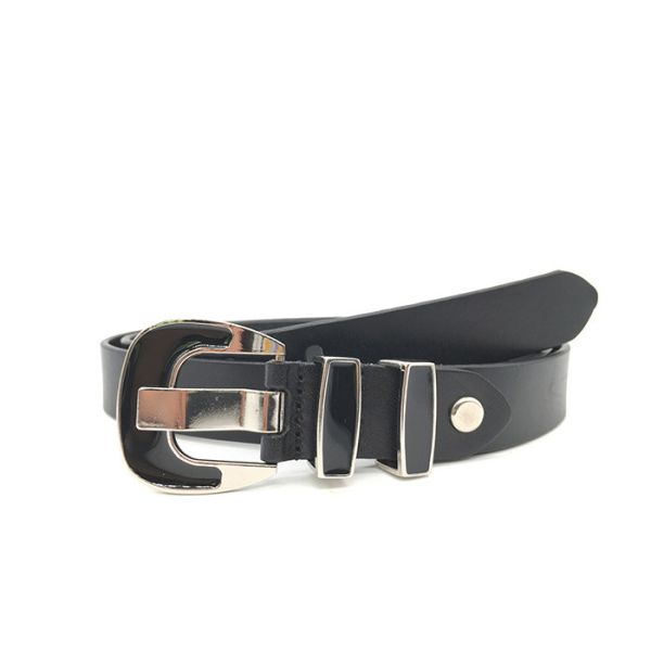 Black Adjustable Length 2.8cm Women'S Dresses Decorative Belt