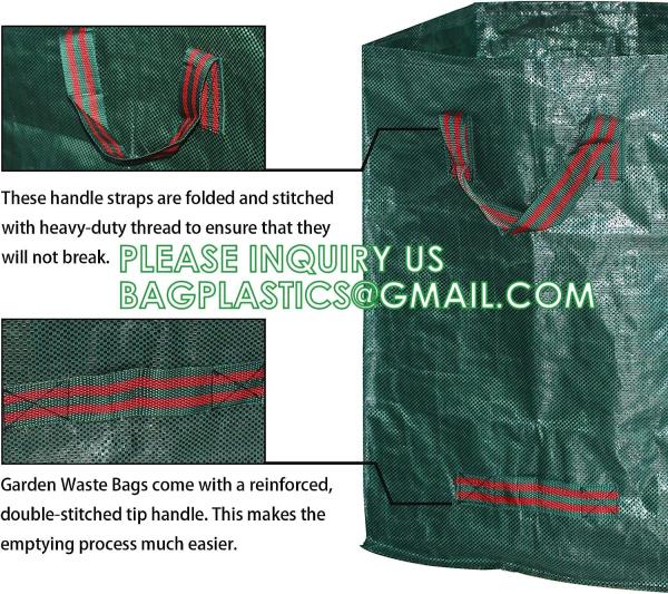 Heavy Duty Home and Yard Waste Bag 48-Gallon Woven Polypropylene, Reusable Lawn and Leaf Garden Bag with Reinforced