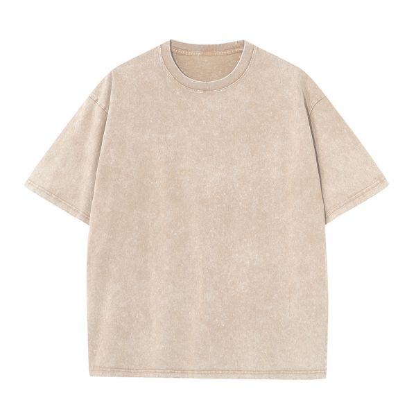 Loose Version 100%Cotton 230G Heavyweight Washed Streetwear T-Shirt for Oversize Men