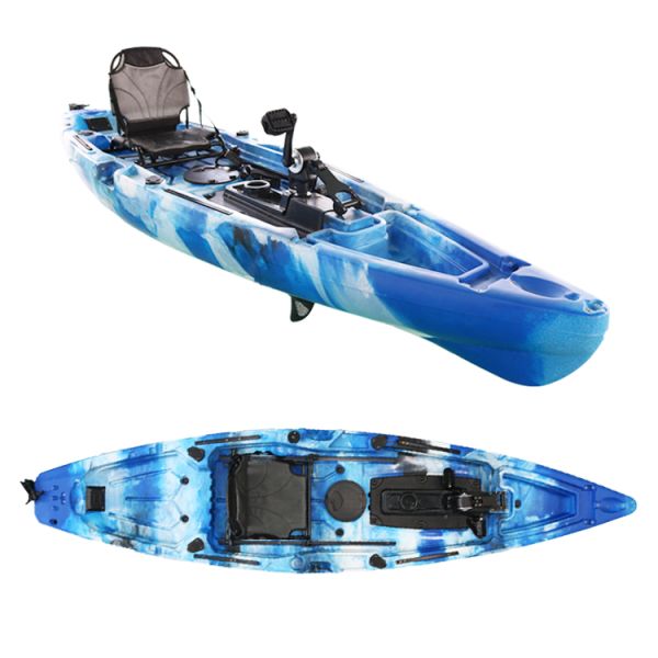 Single Sit On Top Foot Pedal Drive Fishing Kayak 250kgs Capacity