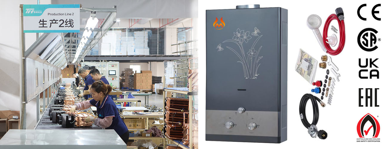 Low Pressure Flue Gas Water Heater 10L LCD Wall Mounted For Home