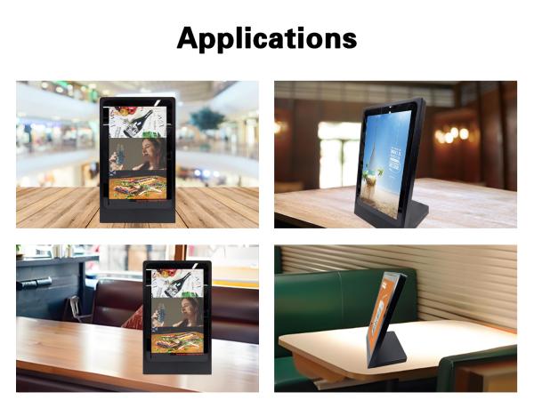 15.6 inch Table Top L typed LCD PCAP Touch Digital Signage Display Portable Touch Screen Menu Monitor for Restaurant and Retail