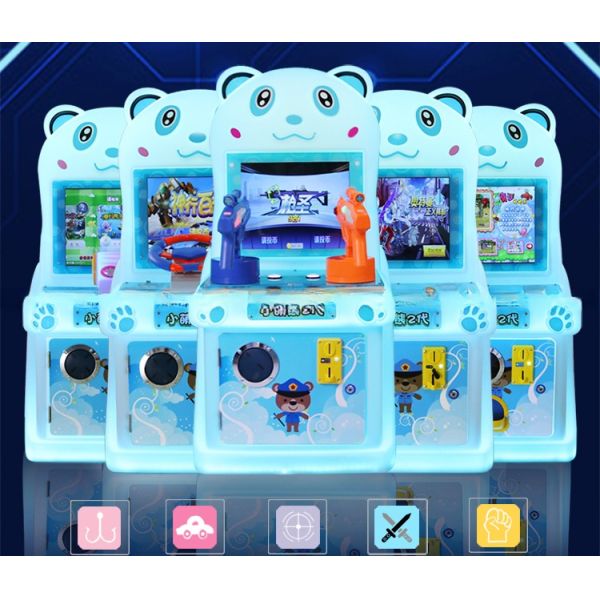 Cute bear kids bullets arcade shooting kids coin operated game machine for indoor shopping mall