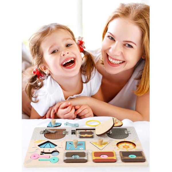 Montessori Lock Opening Busy Board Fine Movement Hand Eye Coordination for Children