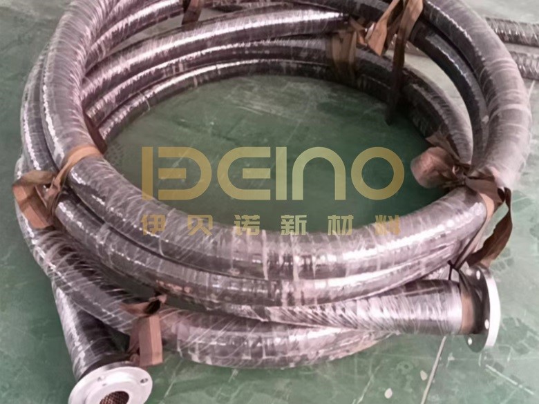 Hollow Cylindrical Ceramic Lined Rubber Hose Wear Resistant  Ceramic Hoses Bends