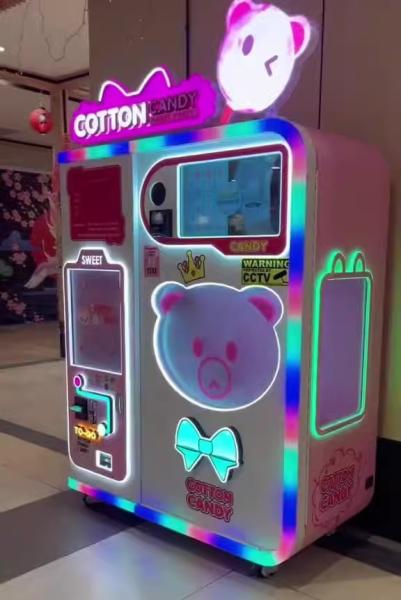 Coin Operated Automatic Cotton Candy Vending Machine Intelligent With Touch Screen