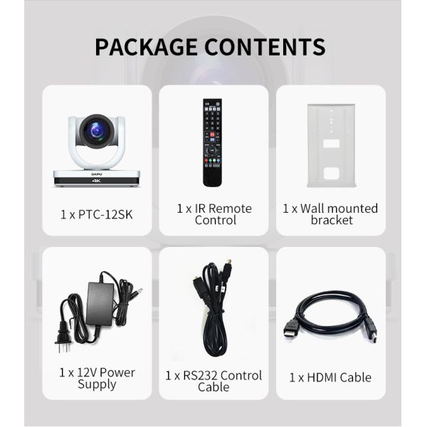 PTC-12SK Auto Tracking Video Conference Camera for Live Streaming and IP Broadcasting