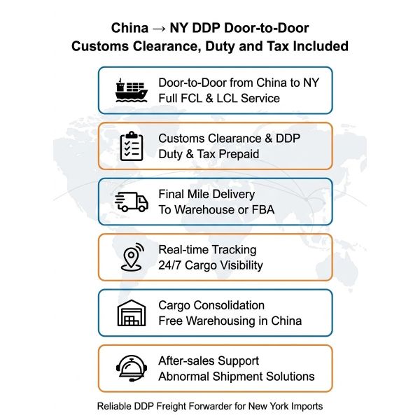 China NY DDP Door-to-Door Customs Clearance Duty And Tax Included