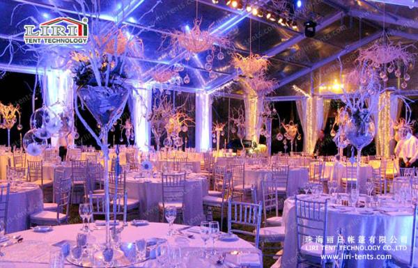 Fogo transparente da barraca do banquete de casamento do espaço livre do grande período - retardador CFM DIN4102 B1/M2