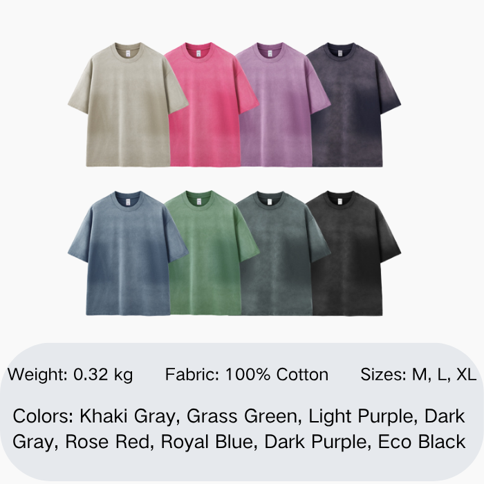 Cotton Men's Custom Polo Shirts Gradient Washed Oversized Polo Shirt 270GSM