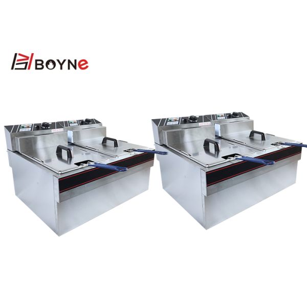 Fried Chicken Fast Food Restaurant Electric Fryer Double Tank