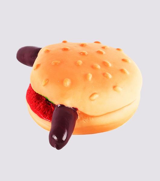 45 Gram Hamburger Dog Vinyl Pet Toys For Dog Training / Playing / Chewing