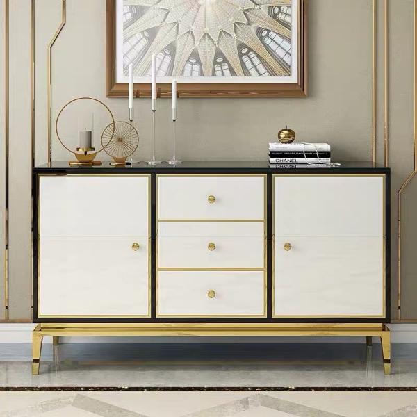 Wooden Hotel White Bedside Cabinets , Side Cabinets For Living Room