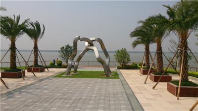 Matte Brushed Large Outdoor Metal Sculpture Abstract Metal Garden Figures
