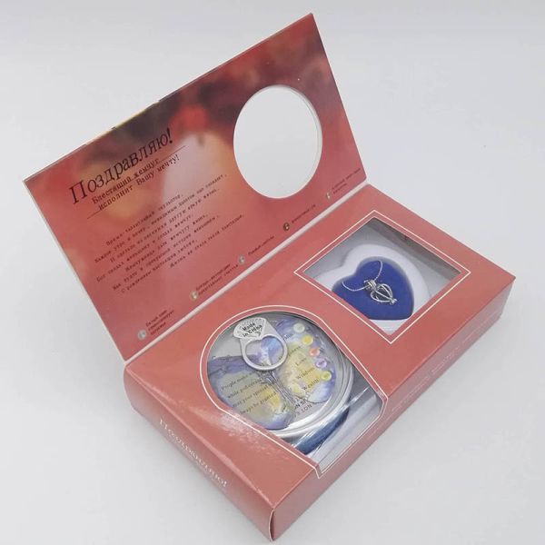 Russian Versions Color Box Love Pearl Necklace Gift Box With Fashion Cage Pendant for Birthday or Holiday Gift