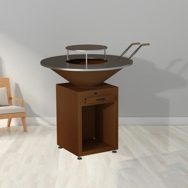 Outdoor Cooking Made Easy With A Weathering Steel Barbecue Grill Made Of Corten Steel