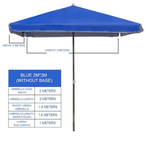 Garden 8 Ribs Free Standing Patio Umbrella With Push Button Tilt Crank