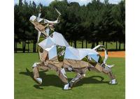 La décoration de jardin a poli la sculpture en acier inoxydable Taureau avec la longueur de la taille 180cm