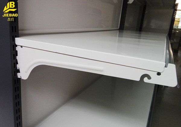 Dark Gray 4 Layers Commercial Gondola Shelving 1800mm High Middle Back Panel