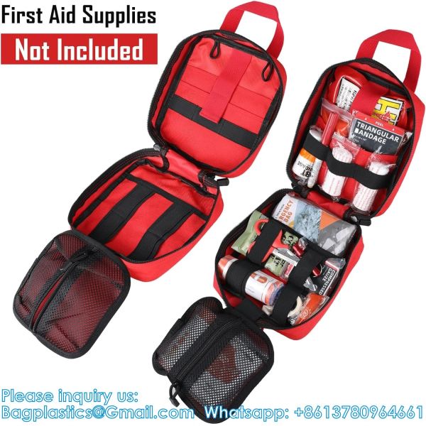 Tactical First Aid Pouch, Molle EMT Pouches Rip-Away Military IFAK Medical Bag Outdoor Emergency Survival Kit Quick