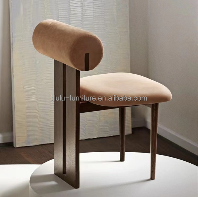 Modern Living Furniture Design Fabric Dining Room Restaurant Chair with Solid Wood Style