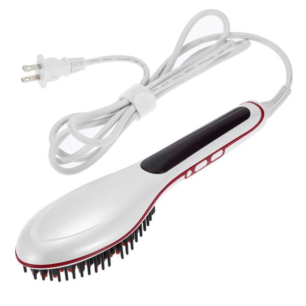 LCD White Hair Straighteners Brush-Hair Style Tools