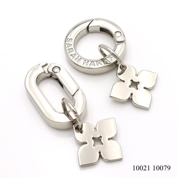 Silver Custom Metal Key Chains Flower Metal Bag Tag Eco Friendly