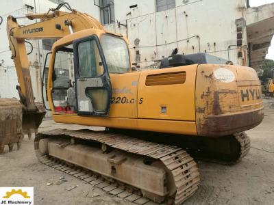 A máquina escavadora usada de 22 toneladas R220LC-5 de Hyundai, òs escavadores da mão com 1M3 Bucket